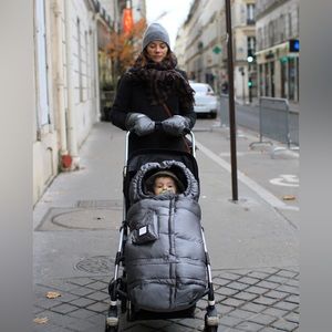 7am enfant 212 evolution blanket in metallic grey/silver for strollers